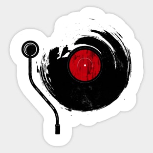 Vinyl Record Vintage Old School DJ Analog Music Sticker